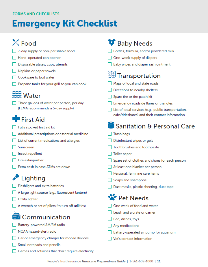 Emergency Kit Checklist for Hurricane Preparedness